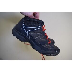 Quechua SHARP 50 MID JR Lace Up Hiking Boots BOYS 2 Blue Red